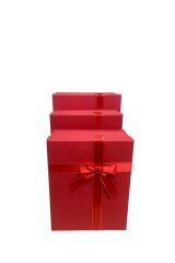 HEDİYE DAMAT GELİN SÖZ FİYONKLU SİMLİ KIRMIZI KINA BOHÇA SETİ 3 LÜ