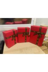 HEDİYE DAMAT GELİN SÖZ FİYONKLU SİMLİ KIRMIZI KINA BOHÇA SETİ 3 LÜ +KEMER KUTUSU