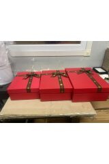 HEDİYE DAMAT GELİN SÖZ FİYONKLU SİMLİ KIRMIZI KINA BOHÇA SETİ 3 LÜ +KEMER KUTUSU