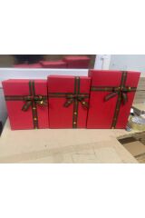 HEDİYE DAMAT GELİN SÖZ FİYONKLU SİMLİ KIRMIZI KINA BOHÇA SETİ 3 LÜ +KEMER KUTUSU