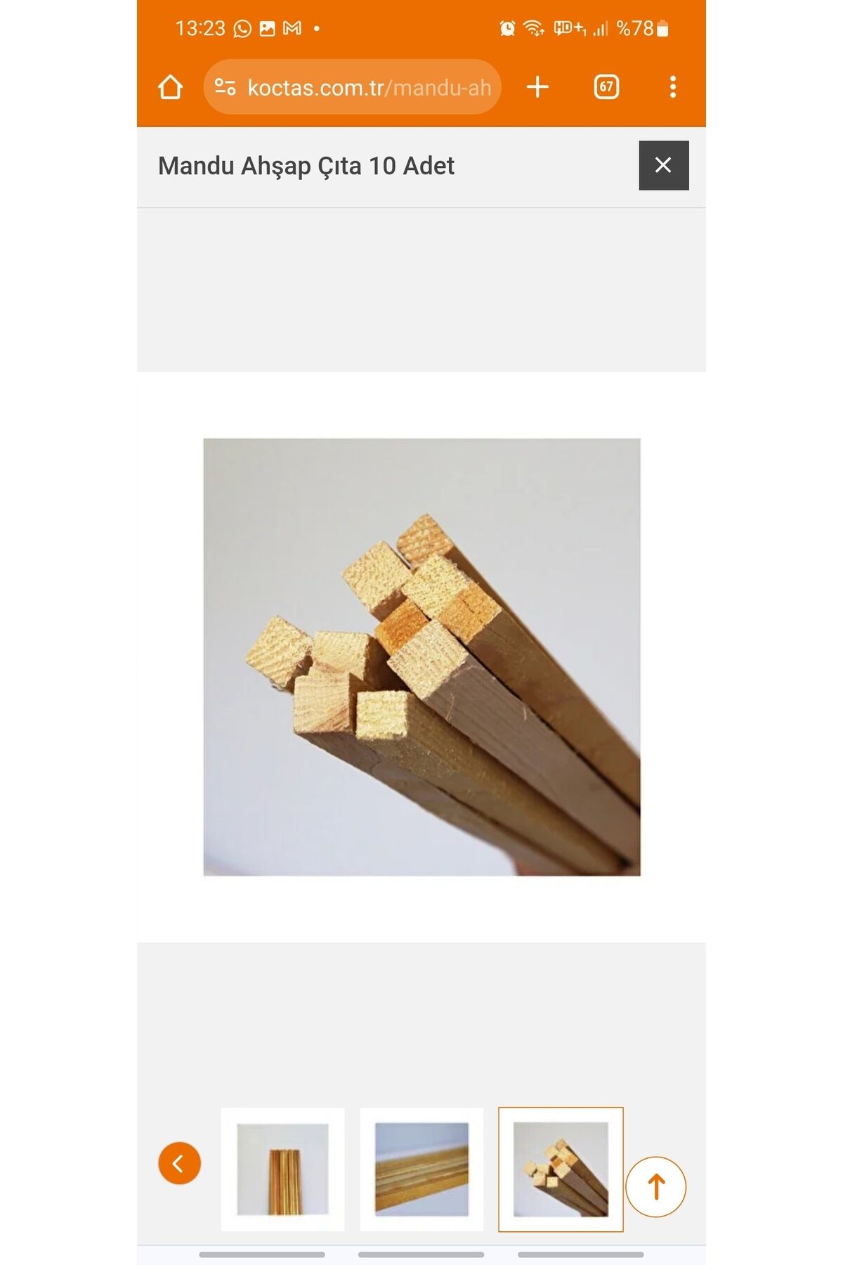 Uçurtma Çıtası 7mm*10 Mm Uzunluk 95 Cm