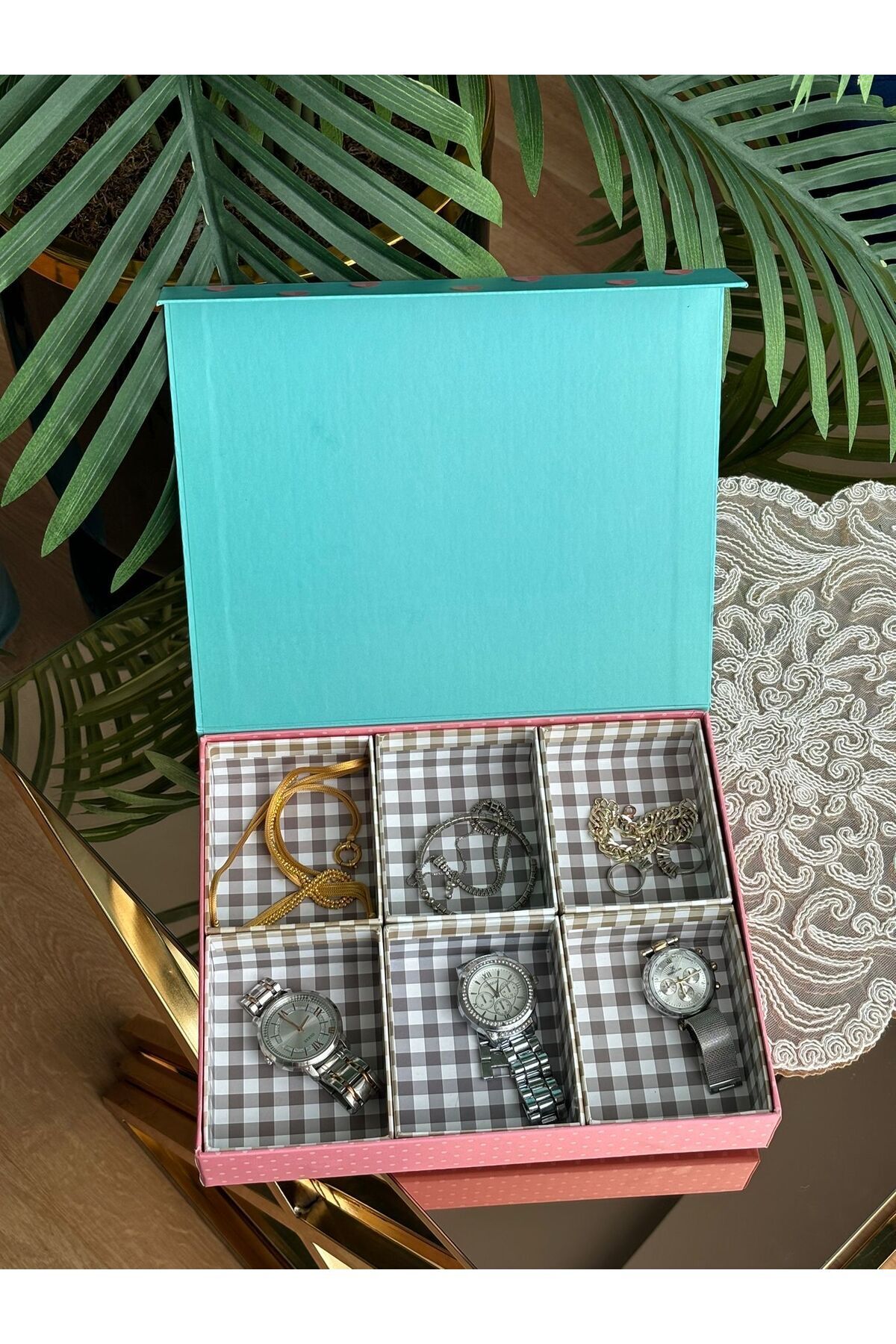 takı kutusu 6 bölmeli  organize hobi kutusu bölmeli çekmece kutusu düzelleme kutusu