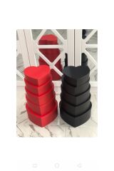 kalpli kutu seti 5 li kırmızı sevgililer günü dekoratif set