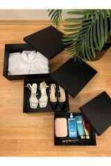 hediye kutusu damat söz bohçası 9lu siyah set tek siparişte xxl ebattan saat kutusuna kadar ölçüler