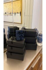 hediye kutusu damat söz bohçası 9lu siyah set tek siparişte xxl ebattan saat kutusuna kadar ölçüler