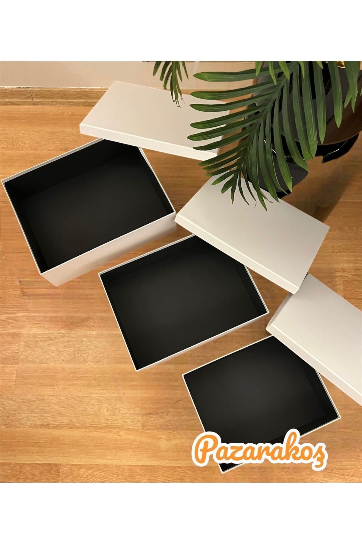 HEDİYE KUTUSU DAMAT GELİN SÖZ BAHÇA SETİ 3 LÜ BEYAZ DÜZ XXL