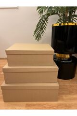 Hediye kutusu  damat bohçası dekoratif xxl büyük kutu seti 3 lü kaft renk