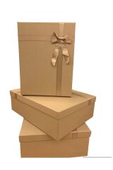 Hediye kutusu  damat bohçası dekoratif xxl büyük kutu seti 3 lü kaft renk