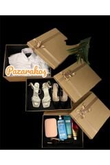 Hediye kutusu  damat bohçası dekoratif xxl büyük kutu seti 3 lü kaft renk