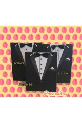 DAMAT SETİ BÜYÜK EBAT 3 LÜ SİYAH SET GERÇEK PAPYON VE DÜĞME