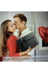 Hediye Kutusu Damat Gelin Söz Bohçası Doğum Günü Fiyonklu Siyah 3 Lü Set Kemer Kutusu Hediyemizdir