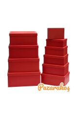 hediye kutusu dekoratif kutu seti 10 lu set damat söz bohça seti kırmızı renk