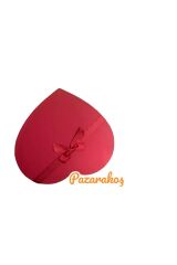 Hediye Kutusu Kırmızı Büyük Fiyonklu Kalpli Xxl Ebat 33*33* Yükseklik 10.5 Cm