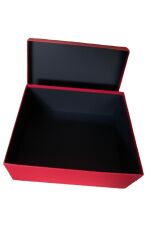 Hediye Kutusu Kurdeleli Büyük Kırmızı Damat Bohçası Söz Bohçası Yükseklik:17 Cm Bou 38 Cm En 30 Cm