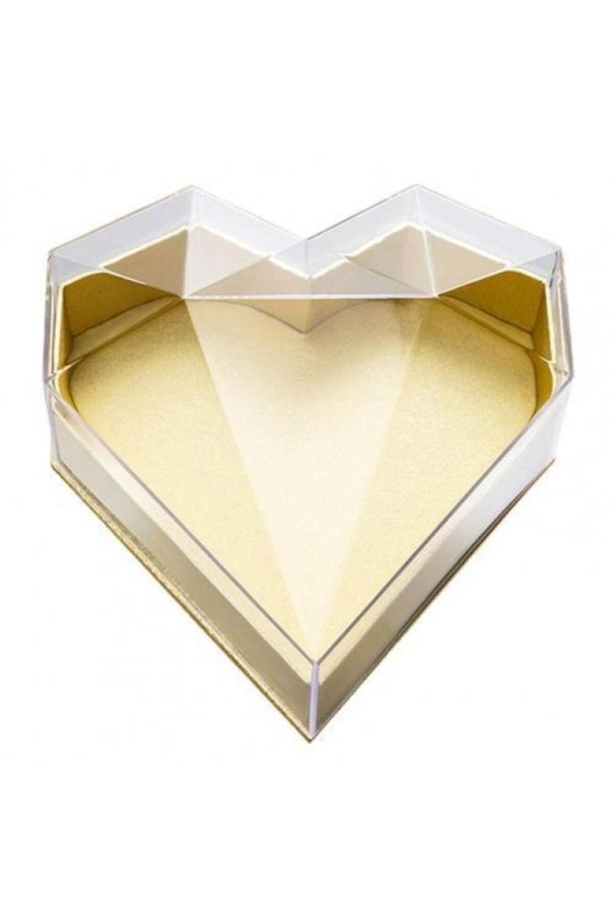 Hediye Kutusu Boş gold  Kalpli Hediye Kutusu Hediyelik Kutu Mika Kapaklı Kutu