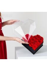 Hediye Kutusu Boş kırmızı Kalpli Hediye Kutusu Hediyelik Kutu Mika Kapaklı Kutu