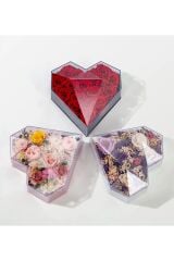 Hediye Kutusu Boş kırmızı Kalpli Hediye Kutusu Hediyelik Kutu Mika Kapaklı Kutu