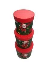 hediye kutusu kırmızı  silindir kutu yuvarlak çiçekçi kutusu  3 lü set 20*20// 17*17 // 16*16 cm