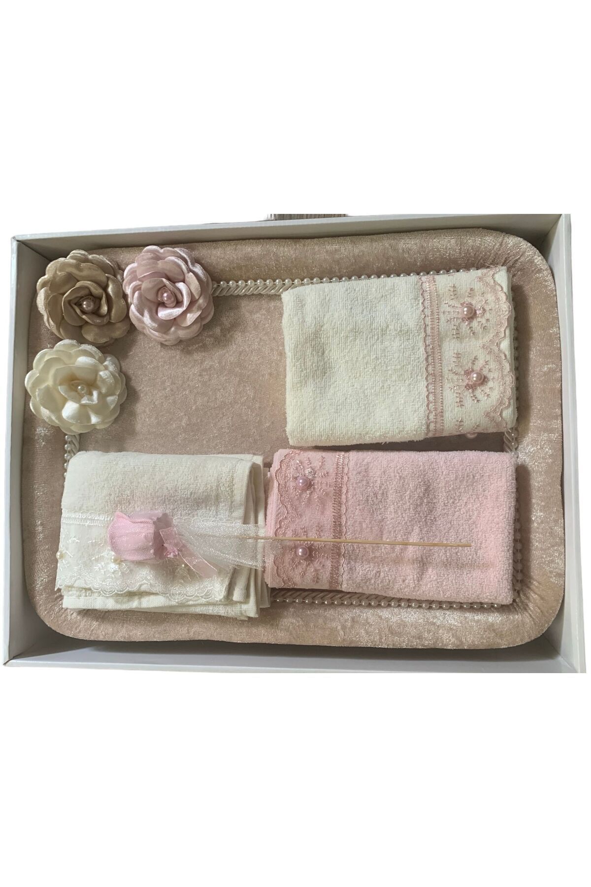 nişan söz tepsisi ahşap üzeri kadife döşeme