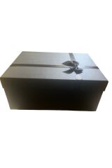 Hediye Kutusu Büyük Boy Kurdeleli Siyah Damat Bohçası Söz Bohçası Yükseklik:17 Cm En 30 Cm Boy:38 Cm