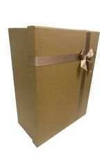 hediye kutusu kraft kurdeleli büyük boy 16,5*30*38 cm