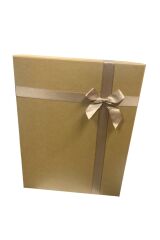 hediye kutusu kraft kurdeleli büyük boy 16,5*30*38 cm