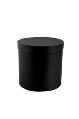 Hediye Kutusu Silindir Siyah Kutu Yuvarlak Çiçekçi Kutusu 3 Lü Set 20*20// 17*17 // 16*16 Cm