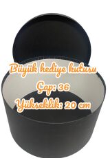 hediye kutusu çiçek kutusu büyük ebat yuvarlak kutu çap: 36 cm  yükseklik:  20 cm