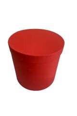 hediye kutusu kırmızı  silindir kutu yuvarlak çiçekçi kutusu 3 lü set 20*20// 17*17 // 16*16 cm