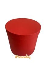 hediye kutusu kırmızı  silindir kutu yuvarlak çiçekçi kutusu 3 lü set 20*20// 17*17 // 16*16 cm