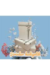 Beyaz Fiyonklubeyaz Damat Bohçası Hediye Kutusu 3 Lü Set Kemer Kutusu Hediyemizdir