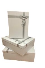 Beyaz Fiyonklubeyaz Damat Bohçası Hediye Kutusu 3 Lü Set Kemer Kutusu Hediyemizdir