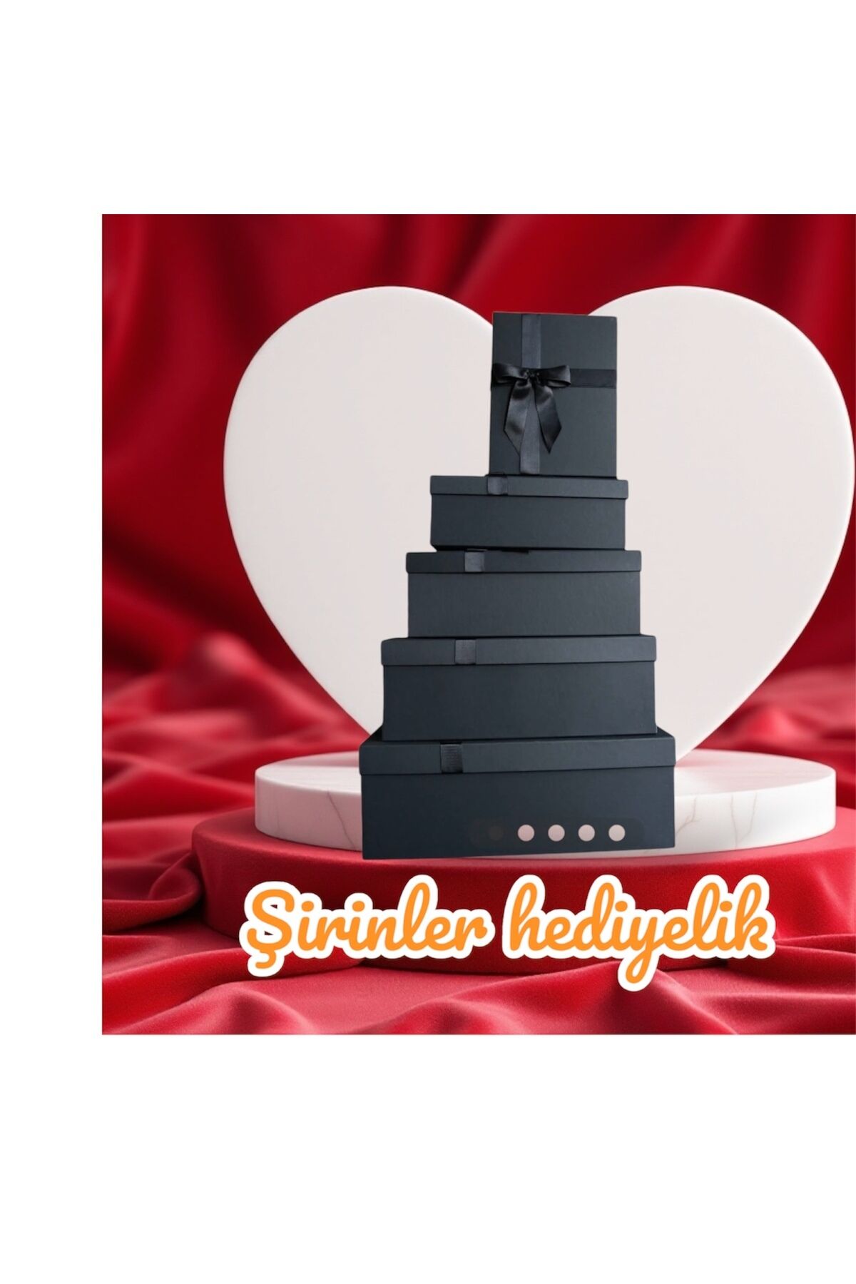 HEDİYE KUTUSU DAMAT BOHÇASI SİYAH KURDELELİ 5 Lİ BÜYÜK BOY SERT MUKAVVA BOHÇA İÇİN EN İDEAL SET