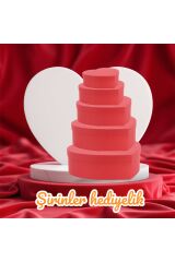 KALPLİ KUTU KIRMIZI BÜYÜK EBAT5 5 Lİ SET HEDİYE KUTUSU DEKORATİF KUTU