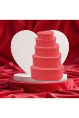 KALPLİ KUTU KIRMIZI BÜYÜK EBAT5 5 Lİ SET HEDİYE KUTUSU DEKORATİF KUTU