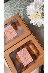 Pencereli Kek Çikolata Pasta Kutusu Graf 350 gram Hediye Boğuça Kutusu Pileksi Kapaklı Adet 25 Tl