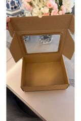 Pencereli Kek Çikolata Pasta Kutusu Graf 350 gram Hediye Boğuça Kutusu Pileksi Kapaklı Adet 25 Tl