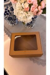 Pencereli Kek Çikolata Pasta Kutusu Graf 350 gram Hediye Boğuça Kutusu Pileksi Kapaklı Adet 25 Tl