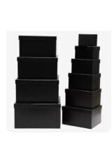 Kutusu 10 Lı Siyah Set Kutular Söz Bohça Damat Gelin Kutusu