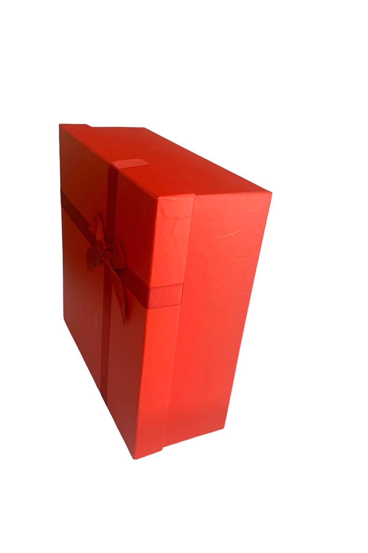 Hediye Kutusu Kırmızıkurdeleli Şık Kırmızı 30 Cm En 30 Cm Boy 12 Cm Yükseklik Söz Damat Bohçası