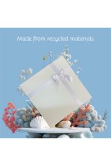 Hediye Kutusu beyaz Kurdeleli beyaz 30 Cm En 30 Cm Boy 12 Cm Yükseklik Söz Damat Bohçası