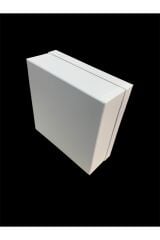 Hediye Kutusu beyaz Kurdeleli beyaz 30 Cm En 30 Cm Boy 12 Cm Yükseklik Söz Damat Bohçası