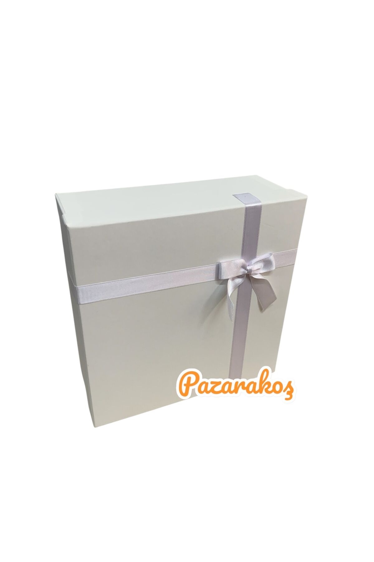 Hediye Kutusu beyaz Kurdeleli beyaz 30 Cm En 30 Cm Boy 12 Cm Yükseklik Söz Damat Bohçası
