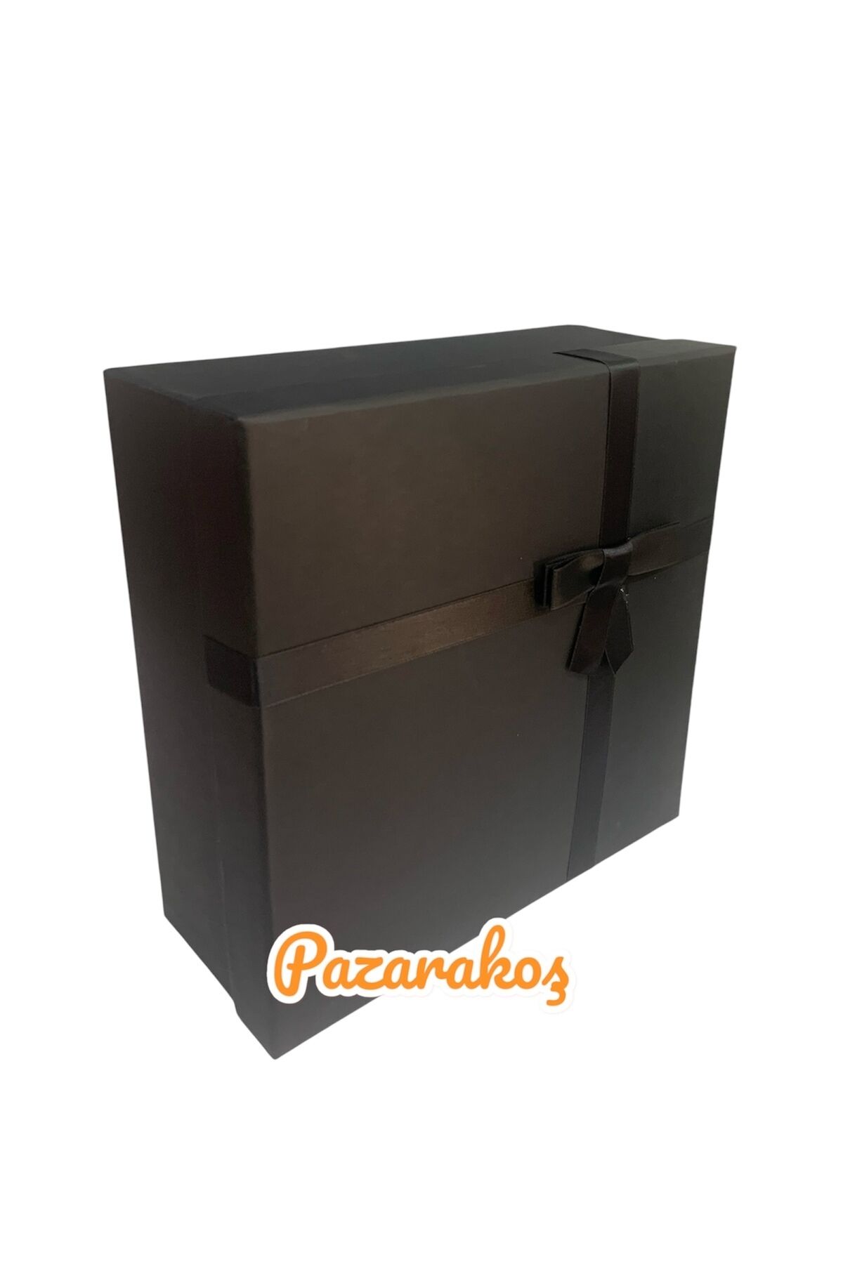 Hediye Kutusu Siyah Kurdeleli Siyah 30 Cm En 30 Cm Boy 12 Cm Yükseklik Söz Damat Bohçası