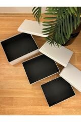 Hediye Kutusu Dekoratif Kutu Hediyelik Kutu Beyaz Damat Bohça Seti Mini