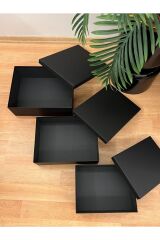 Hediye Kutusu D Hediyelik Kutu Siyah Damat Bohça Seti 3 Lü 10*21*27 Cm 11*22*30 Cm 12*26*34 Cm