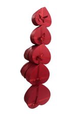 büyük kalpli kutu seti kırmızı ve kırmızı kurdeleli