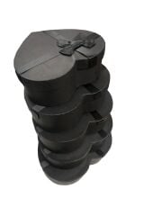 Büyük Kalpli Kutu Seti Siyah Ve Siyah Kurdeleli