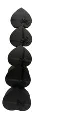 Büyük Kalpli Kutu Seti Siyah Ve Siyah Kurdeleli