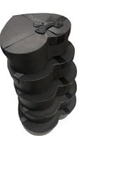 Büyük Kalpli Kutu Seti Siyah Ve Siyah Kurdeleli